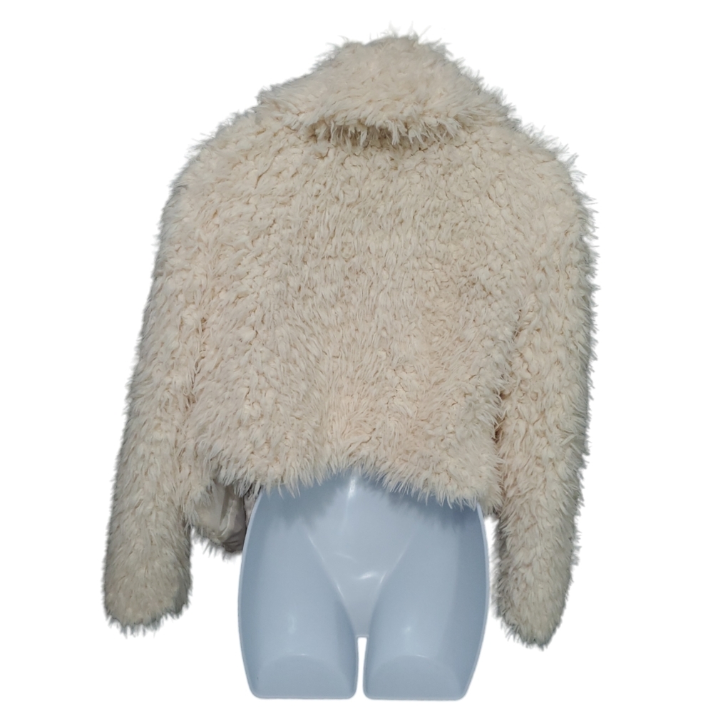 Decree Faux Fur Long Sleeve Cream Jacket - Picture 2 of 12